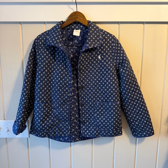 Ralph Lauren Jackets & Blazers - Ralph Lauren Blue Patterned Reversible Quilted Jacket, Size Large, NWOT